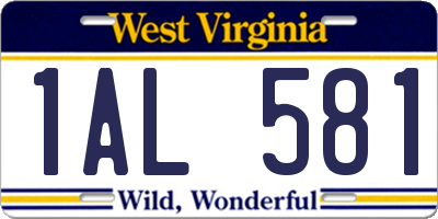 WV license plate 1AL581