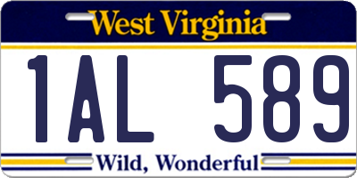 WV license plate 1AL589