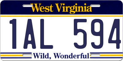 WV license plate 1AL594