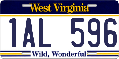 WV license plate 1AL596