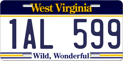 WV license plate 1AL599