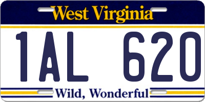 WV license plate 1AL620