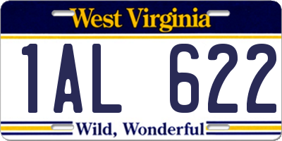 WV license plate 1AL622