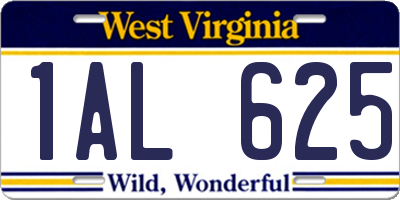 WV license plate 1AL625