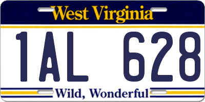 WV license plate 1AL628