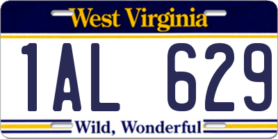 WV license plate 1AL629