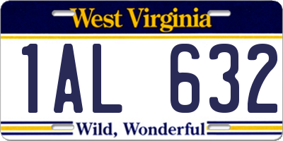 WV license plate 1AL632