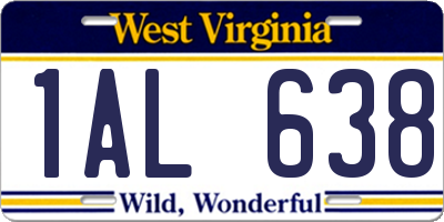 WV license plate 1AL638