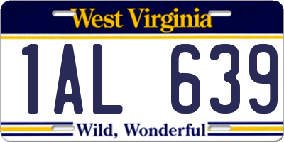 WV license plate 1AL639