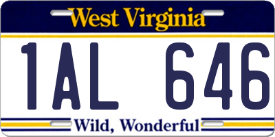 WV license plate 1AL646
