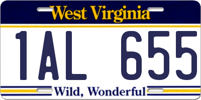 WV license plate 1AL655