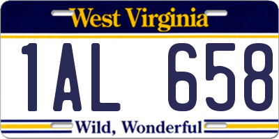 WV license plate 1AL658