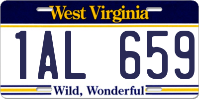 WV license plate 1AL659