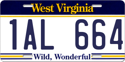 WV license plate 1AL664