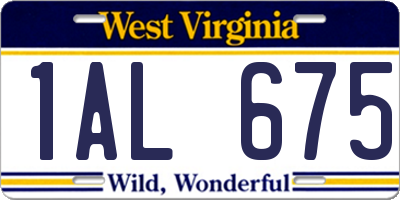 WV license plate 1AL675