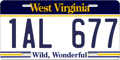 WV license plate 1AL677