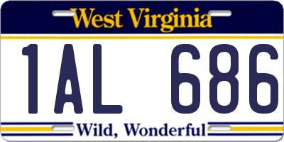 WV license plate 1AL686
