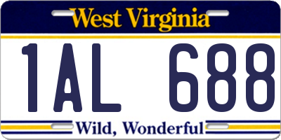 WV license plate 1AL688