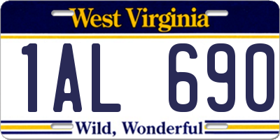 WV license plate 1AL690