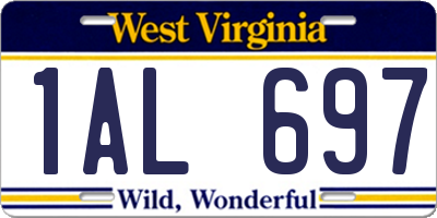 WV license plate 1AL697