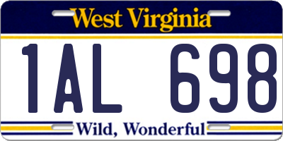 WV license plate 1AL698