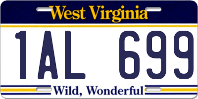 WV license plate 1AL699