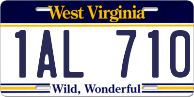 WV license plate 1AL710