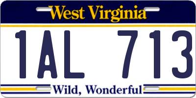 WV license plate 1AL713