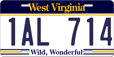 WV license plate 1AL714