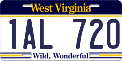 WV license plate 1AL720