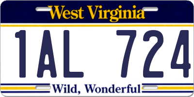 WV license plate 1AL724
