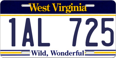 WV license plate 1AL725