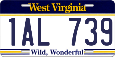 WV license plate 1AL739