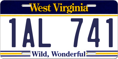 WV license plate 1AL741