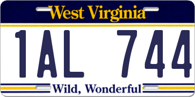 WV license plate 1AL744