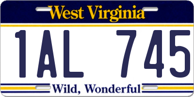 WV license plate 1AL745