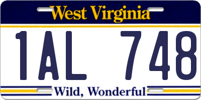 WV license plate 1AL748
