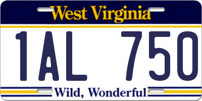 WV license plate 1AL750