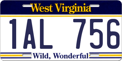WV license plate 1AL756