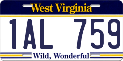 WV license plate 1AL759