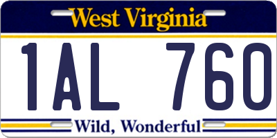 WV license plate 1AL760