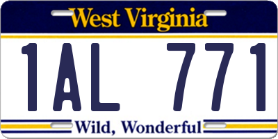 WV license plate 1AL771