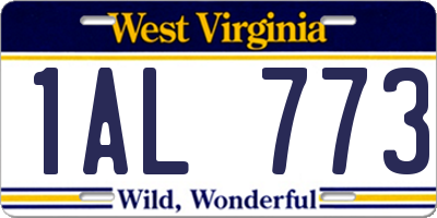 WV license plate 1AL773