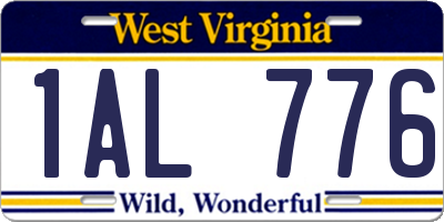 WV license plate 1AL776