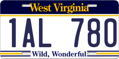 WV license plate 1AL780