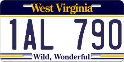 WV license plate 1AL790