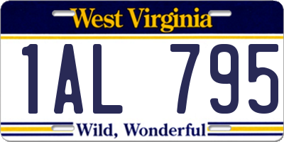 WV license plate 1AL795