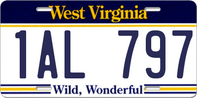 WV license plate 1AL797