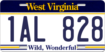 WV license plate 1AL828