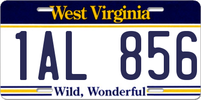 WV license plate 1AL856